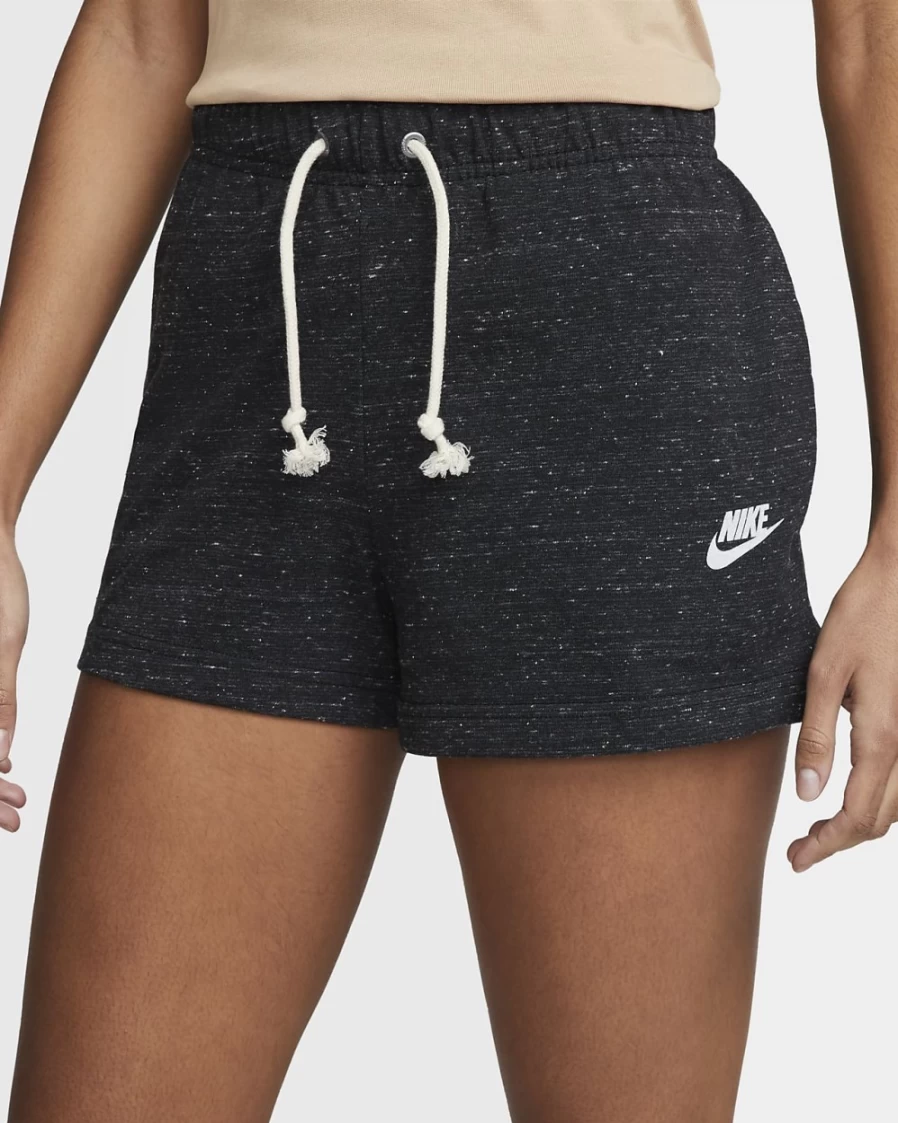 Nike Women's Black/White Vintage Gym Shorts - Sportswear Athletic Workout Apparel