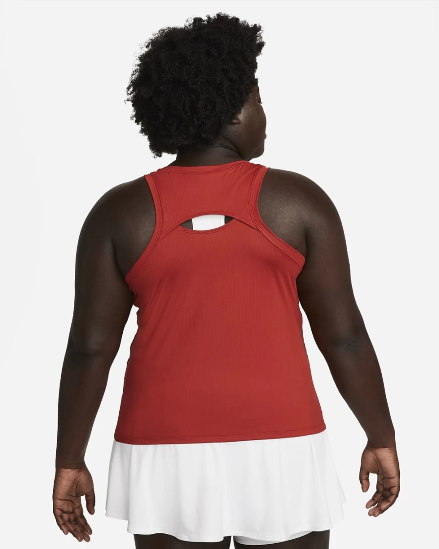 NikeCourt Victory Plus Size Women's Tennis Tank Top - Cinnabar & White