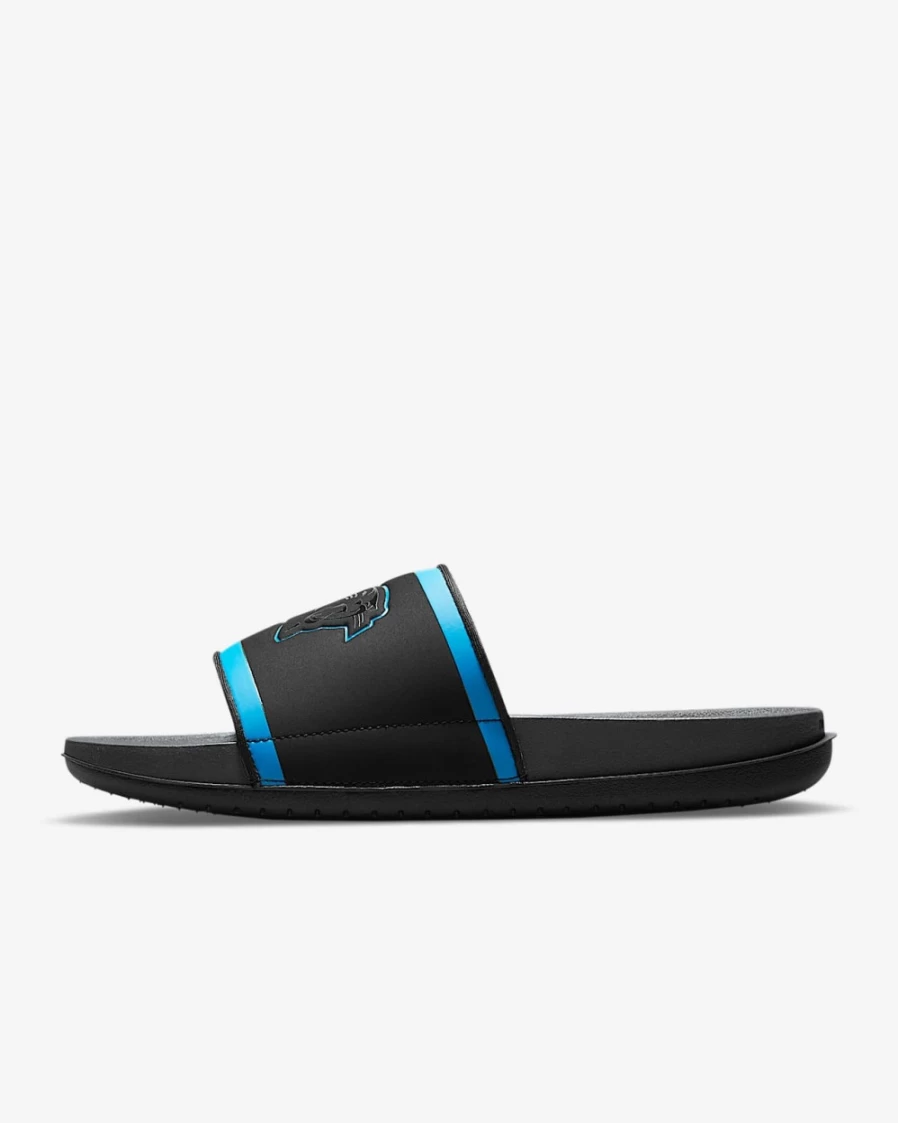 Nike Offcourt NFL Carolina Panthers Slide Sandals for Men & Women - Black, Tidal Blue, White, Anthracite