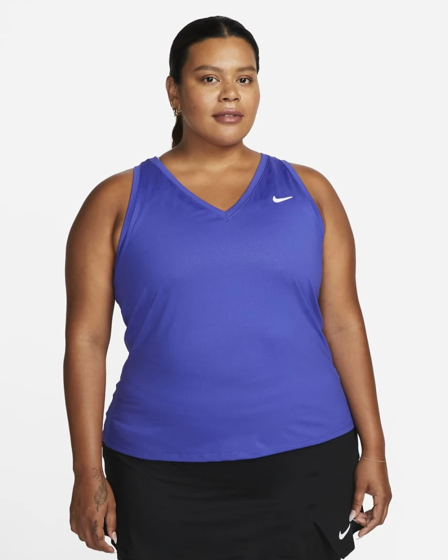 NikeCourt Victory Plus Size Women's Tennis Tank Top - Lapis & White