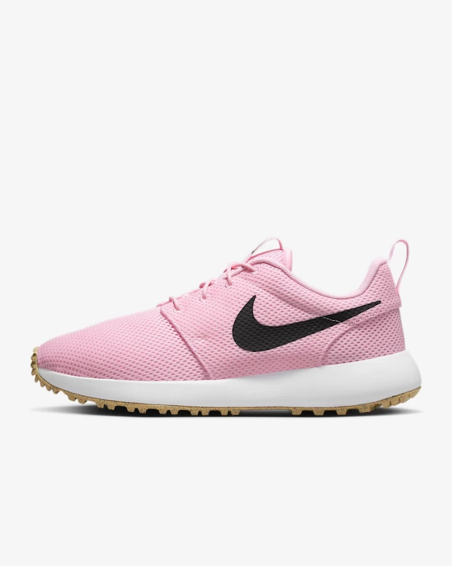 Nike Roshe G Next Nature Golf Shoes for Men & Women - Medium Soft Pink/White/Gum Light Brown/Black