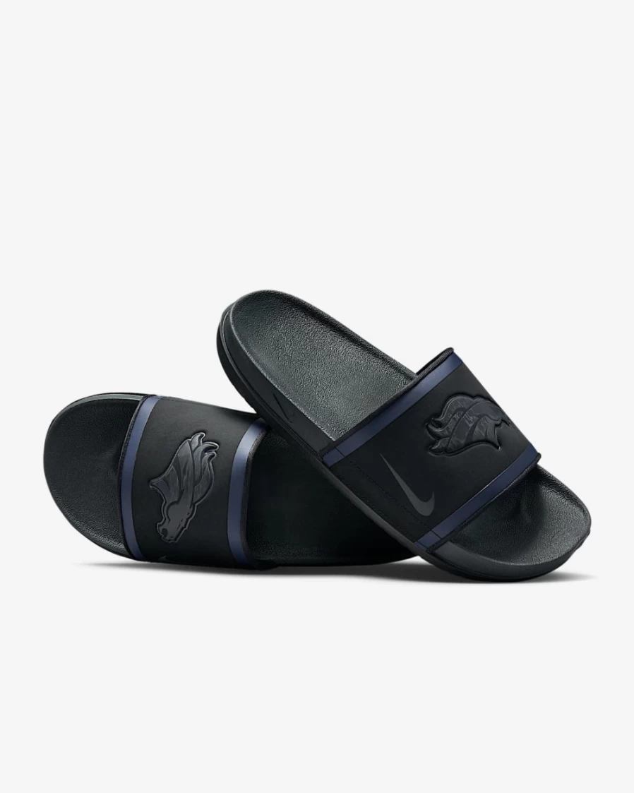 Nike Offcourt NFL Denver Broncos Slide Sandals for Men & Women - Black, Brilliant Orange, College Navy, Anthracite
