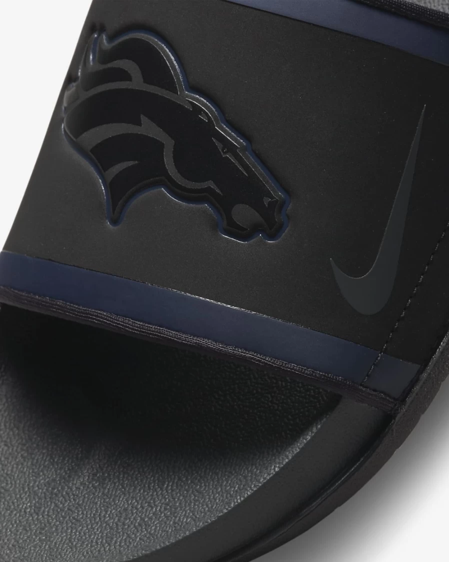 Nike Offcourt NFL Denver Broncos Slide Sandals for Men & Women - Black, Brilliant Orange, College Navy, Anthracite