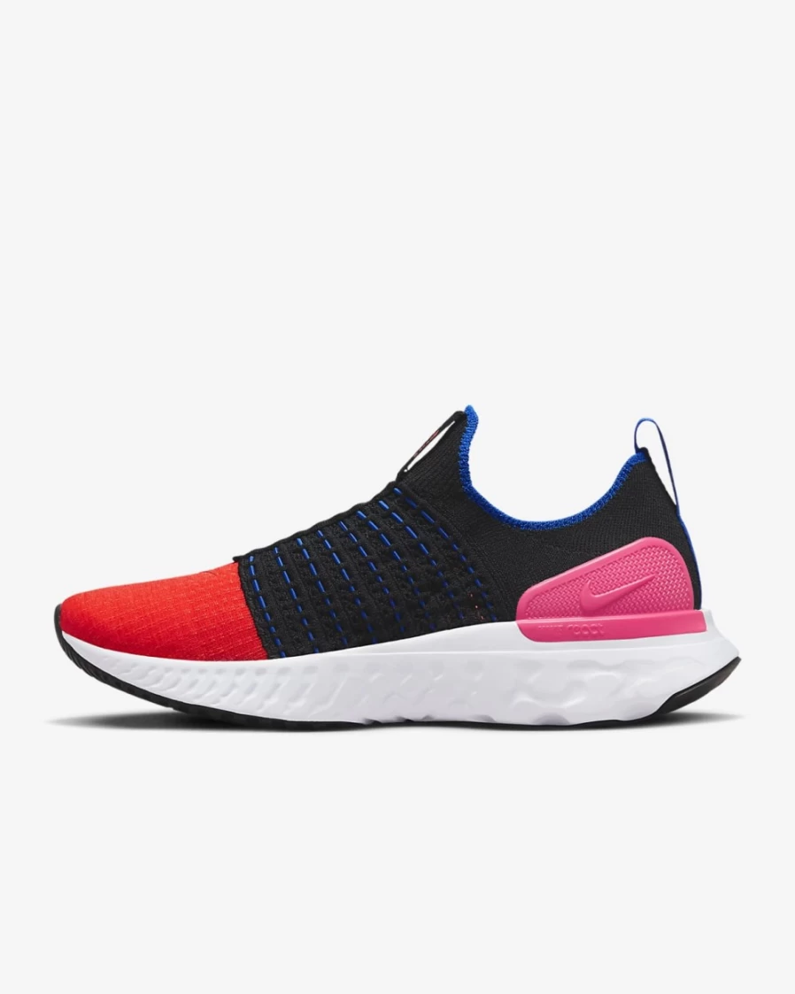 Nike React Phantom Run Flyknit 2 Women's Road Running Shoes - Black/Hyper Pink/Racer Blue/Bright Crimson