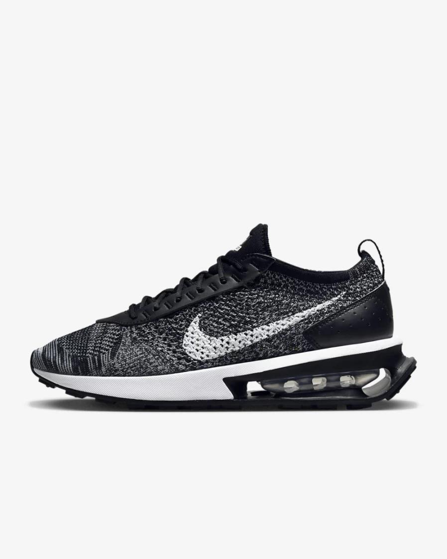 Nike Women's Air Max Flyknit Racer Running Shoes - Black/White