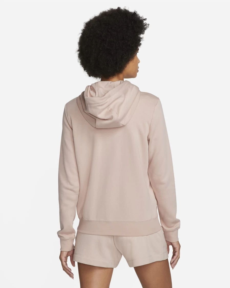 Nike Women's Pink Oxford/White Full-Zip Fleece Hoodie - Sportswear Club Collection
