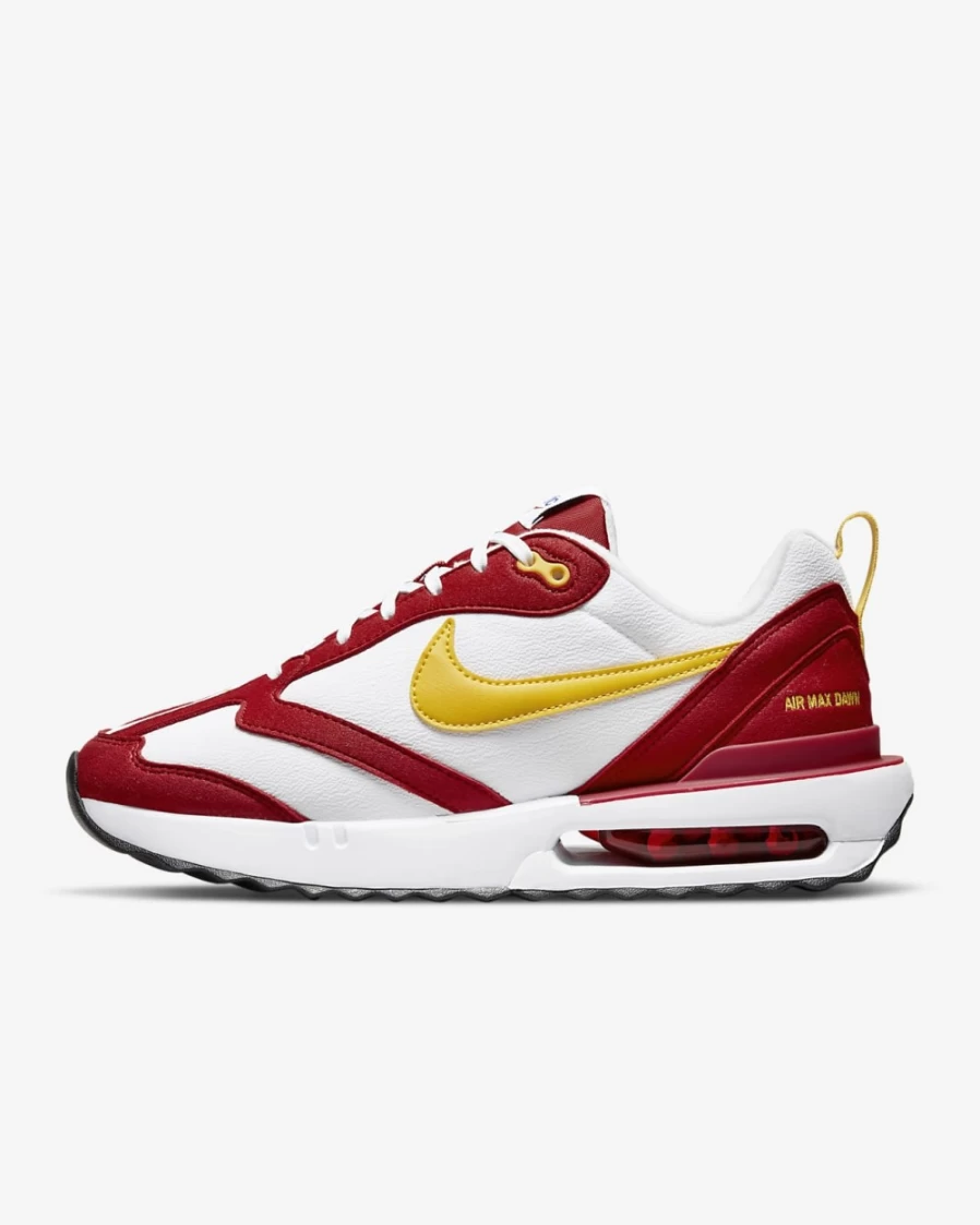 Nike Air Max Dawn Women's Gym Red/White/Black/Vivid Sulfur Running Shoes