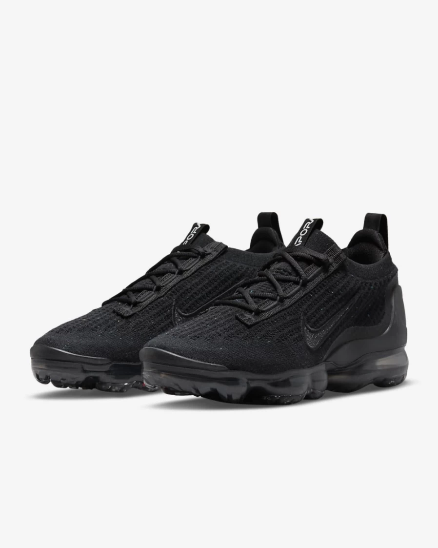 Nike Air VaporMax 2021 Flyknit Women's Running Shoes - Black/Metallic Silver