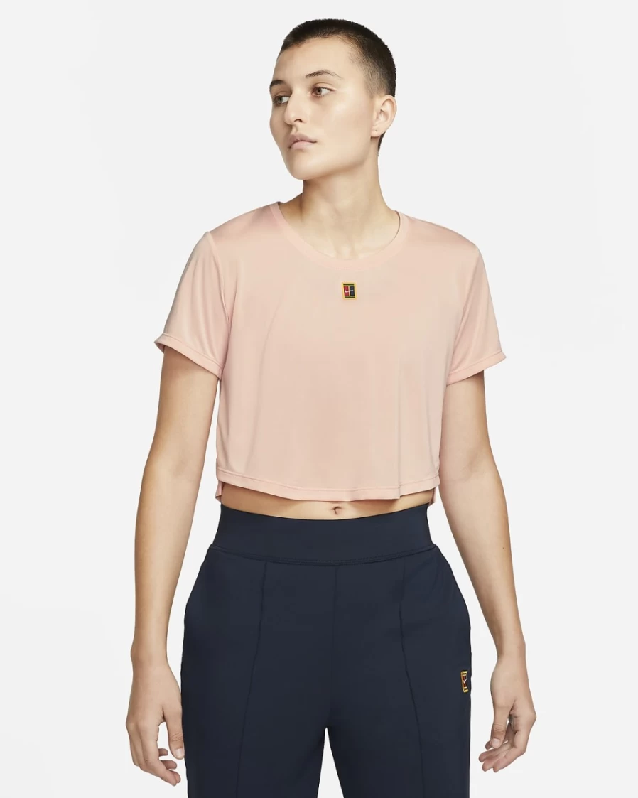 Nike Women's Arctic Orange Dri-FIT Heritage Short-Sleeve Tennis Top