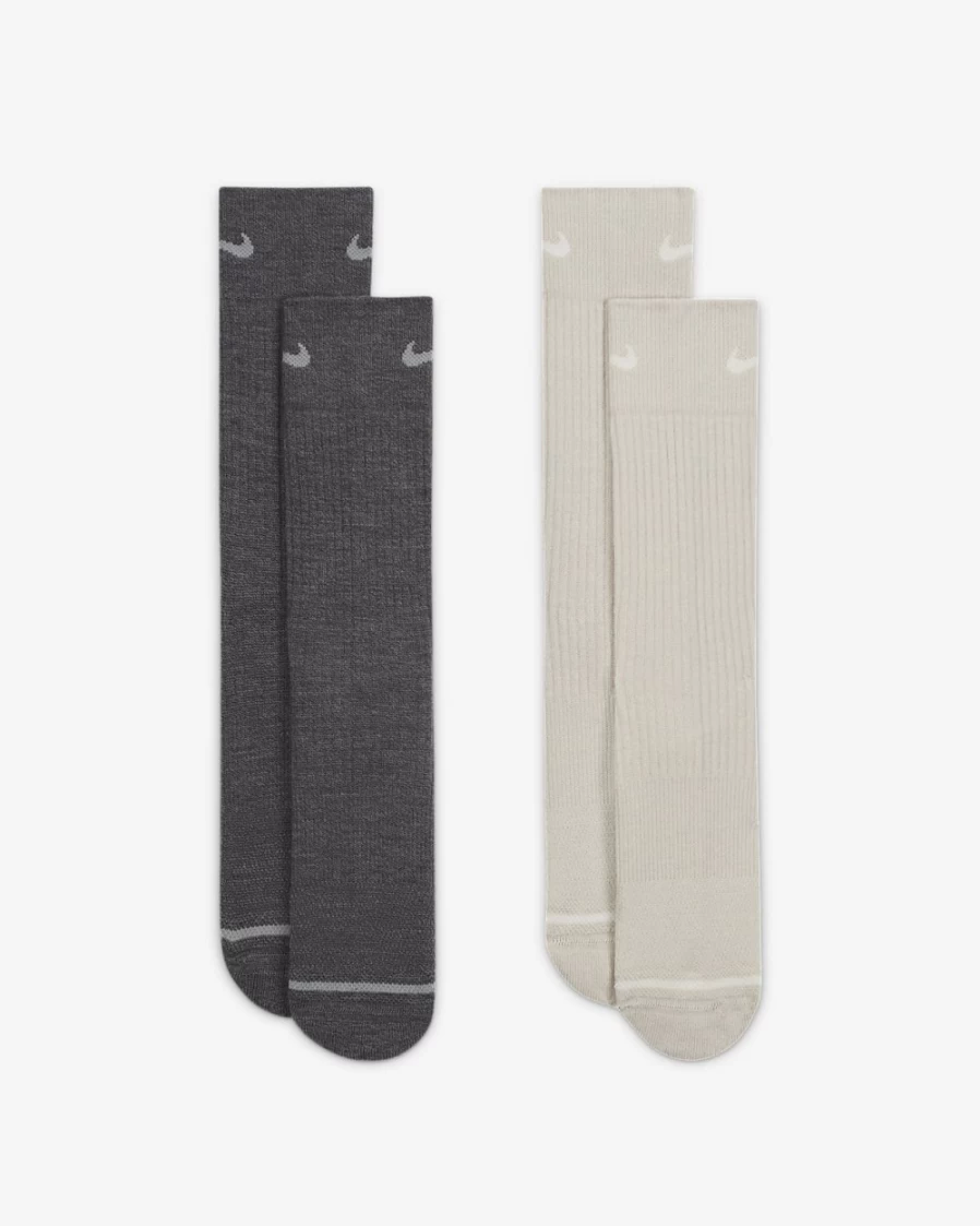 Nike Unisex Multi-Color Cushioned Crew Socks 2-Pack - Everyday Comfort & Support