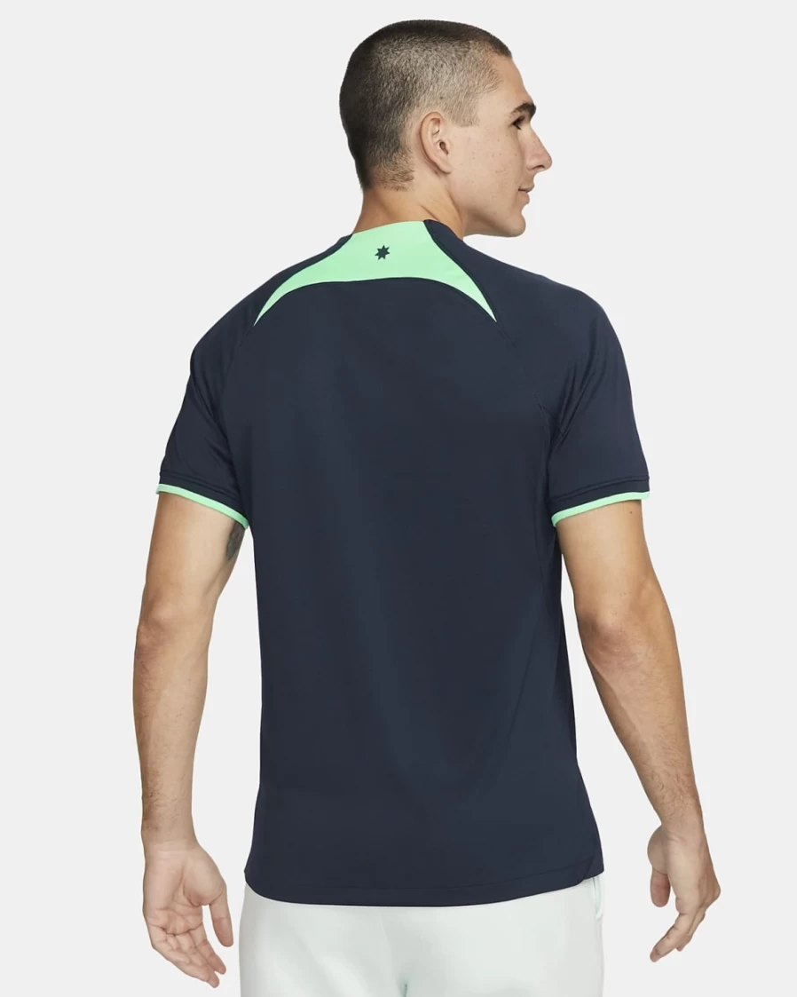Nike Australia 2022/23 Stadium Away Dri-FIT Soccer Jersey - Obsidian/Green Glow - Men's & Women's Football Shirt