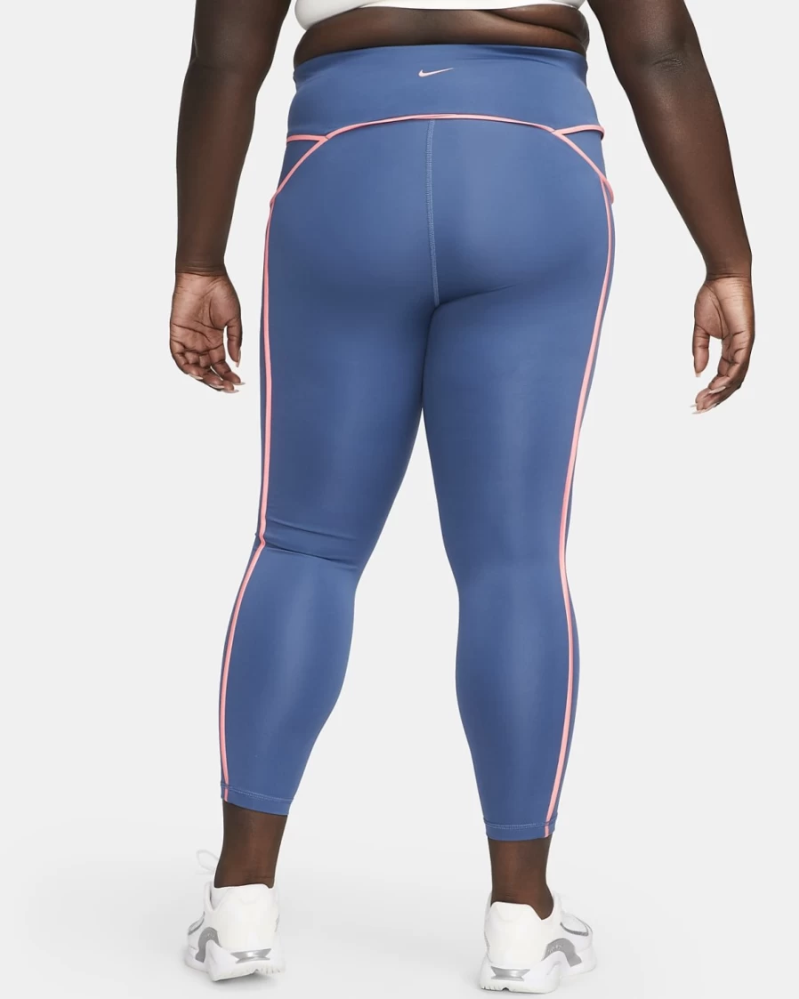 Nike Pro Women's Plus Size Mid-Rise 7/8 Training Leggings - Mystic Navy/Pink Gaze/Midnight Navy