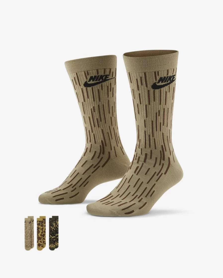 Nike Unisex Multi-Color Everyday Essential Crew Socks 3-Pack for Men & Women