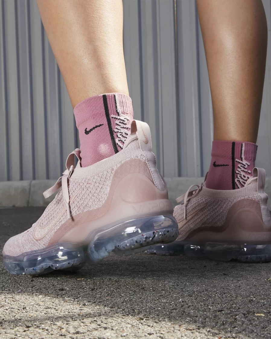 Nike Air VaporMax 2021 Flyknit Women's Running Shoes - Pink Oxford/Rose Whisper/Metallic Silver
