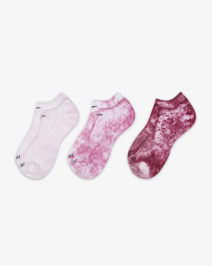 Nike Everyday Plus Cushioned No-Show Socks for Men & Women - 3 Pairs Multi-Color Comfort Athletic Socks