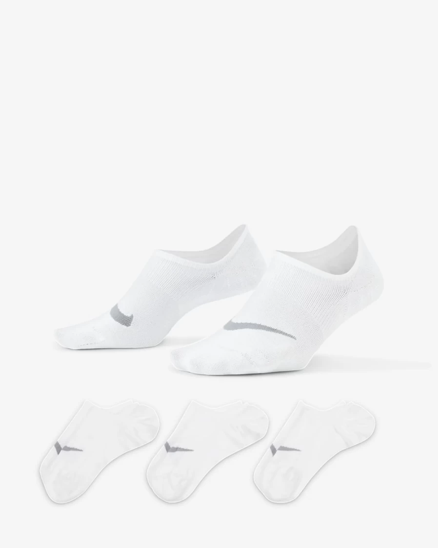 Nike Women's Everyday Plus Lightweight Training Socks - 3 Pairs (White/Wolf Grey)