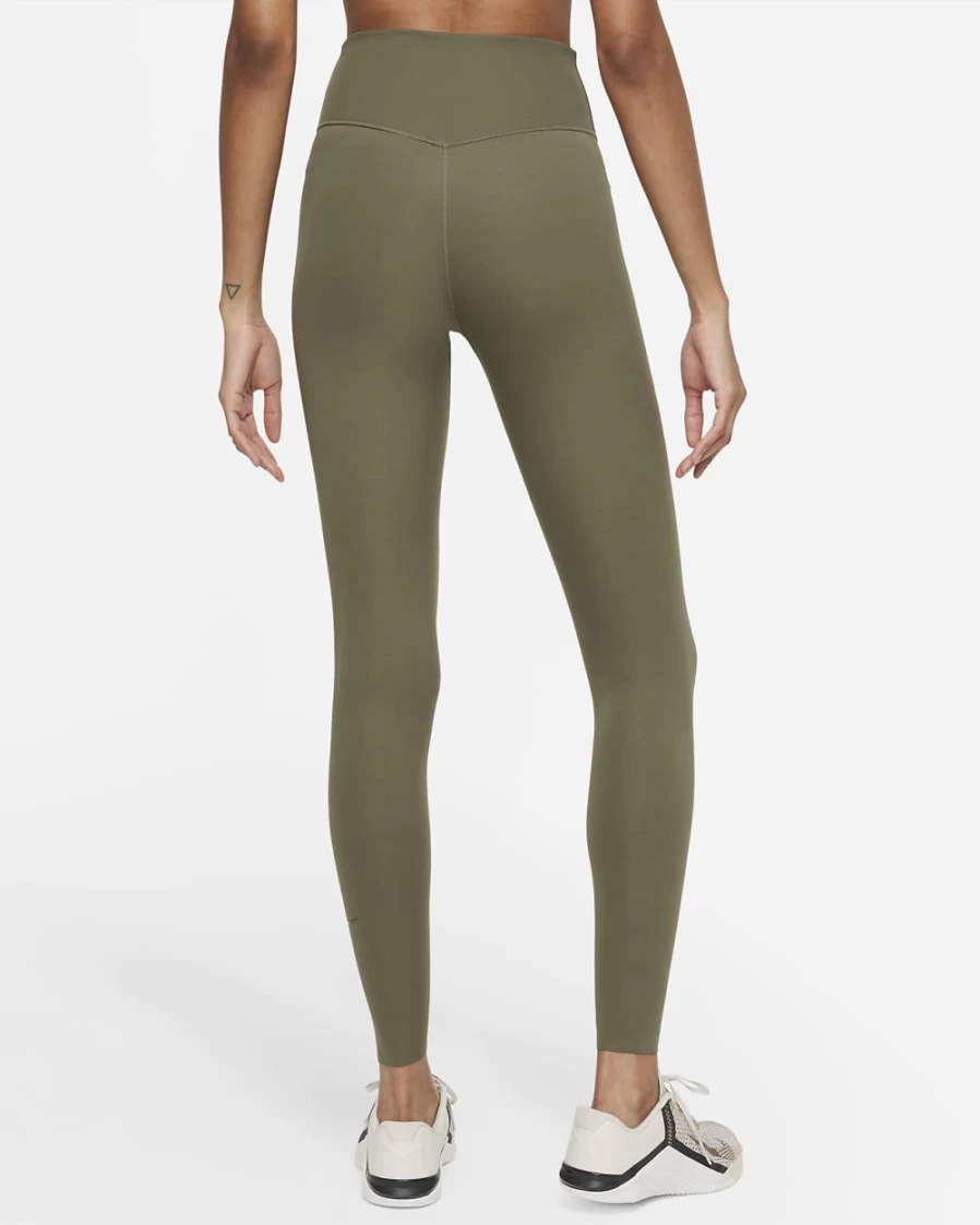 Nike One Luxe Women's Medium Olive/Clear Mid-Rise Leggings - High-Waisted Workout Tights for Women