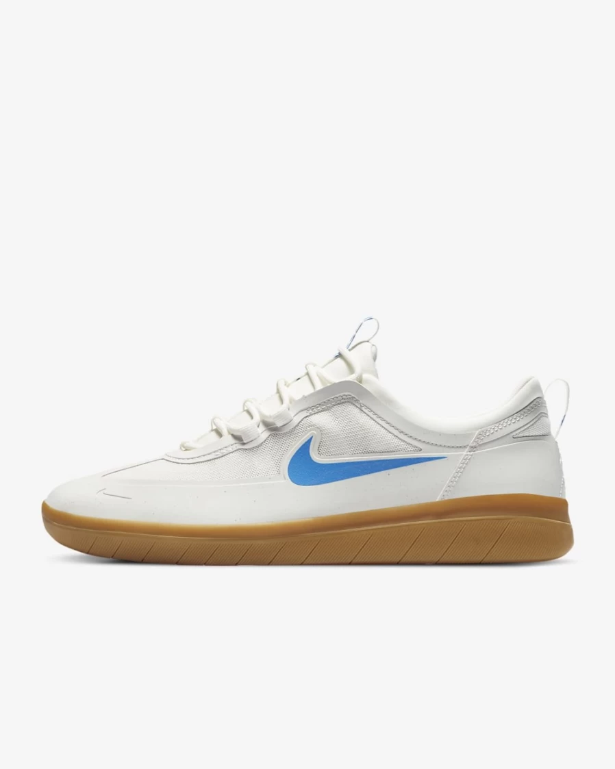 Nike SB Nyjah Free 2 Skate Shoes for Men & Women - Summit White/Gum Light Brown/Light Photo Blue