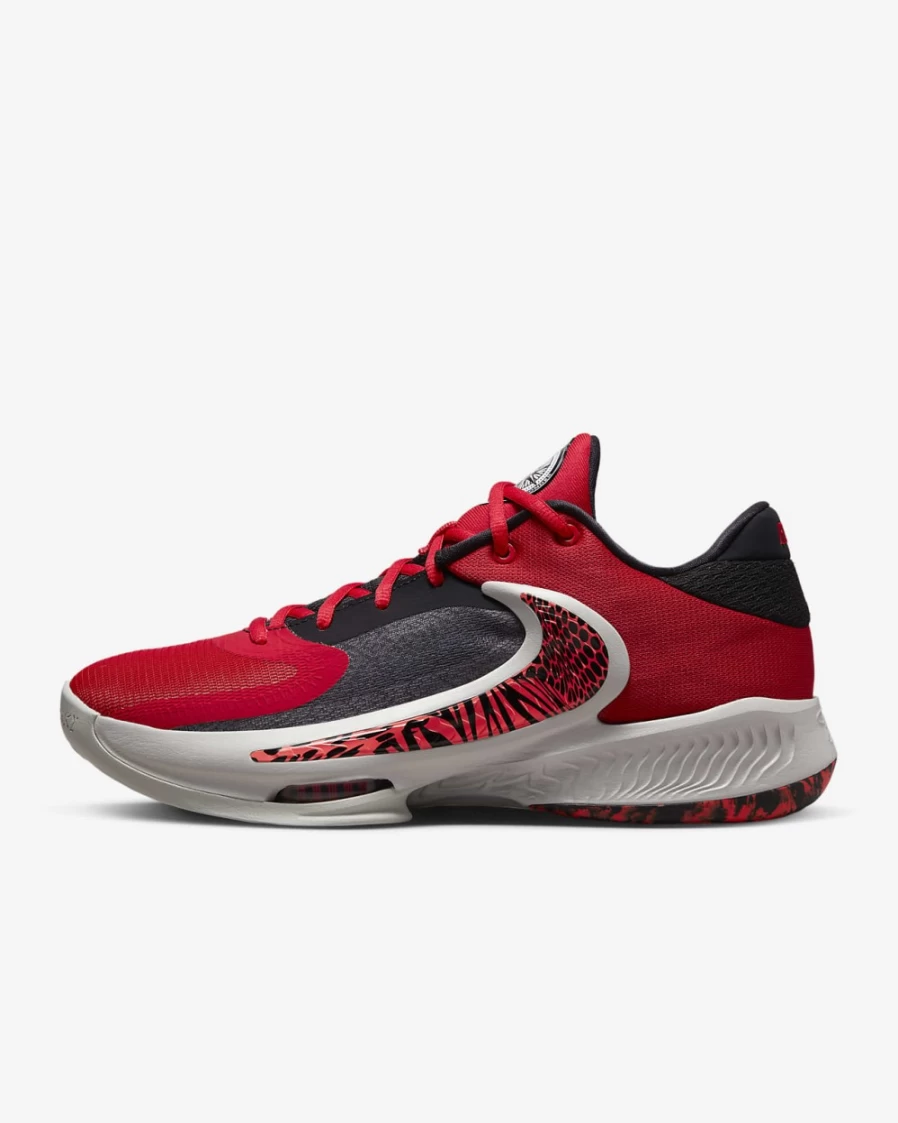 Nike Zoom Freak 4 "Safari" Basketball Shoes for Men & Women - University Red/Safety Orange/Black/Bright Crimson