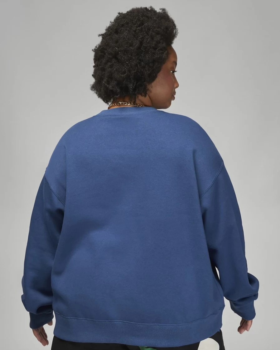 Nike Jordan Artist Series Mia Lee Women's French Blue/Sail Brooklyn Fleece Crewneck Sweatshirt - Plus Size
