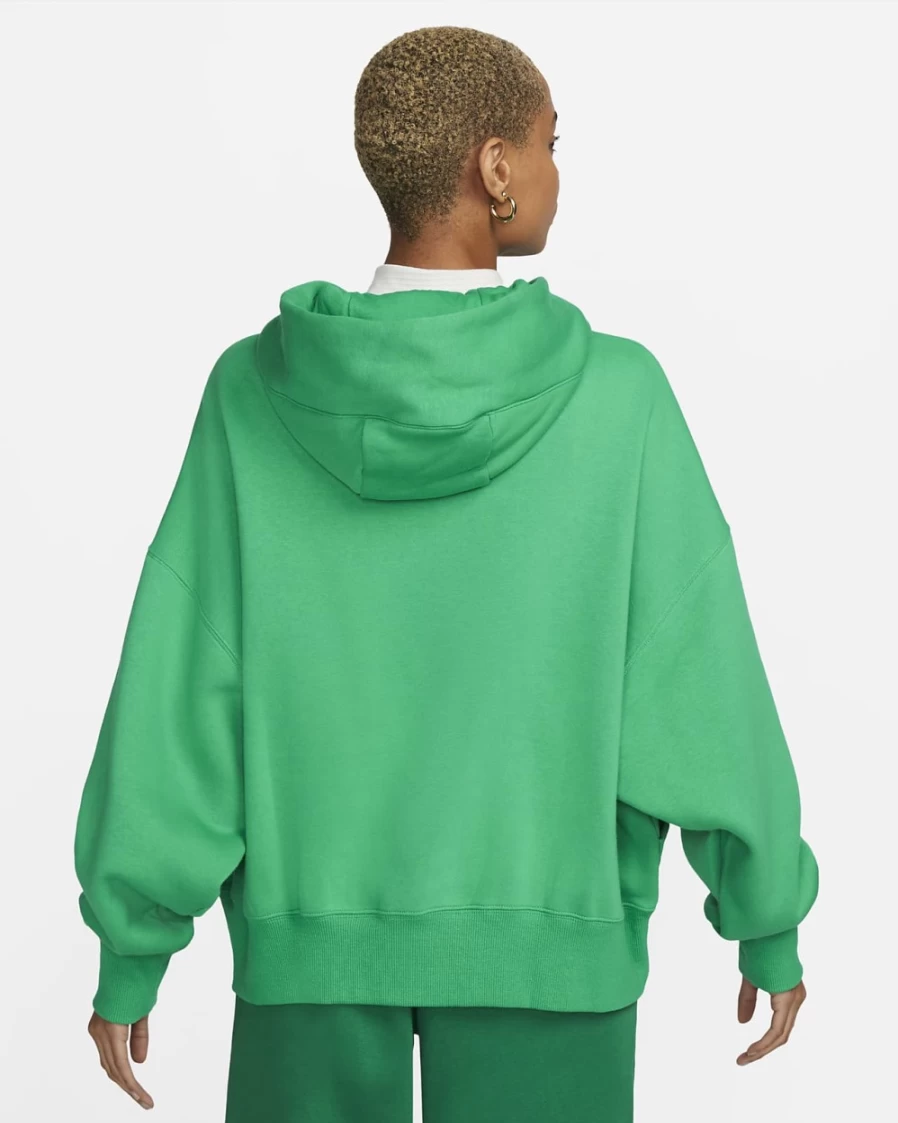 Nike Women's Stadium Green & White Phoenix Fleece Oversized Pullover Hoodie - Sportswear
