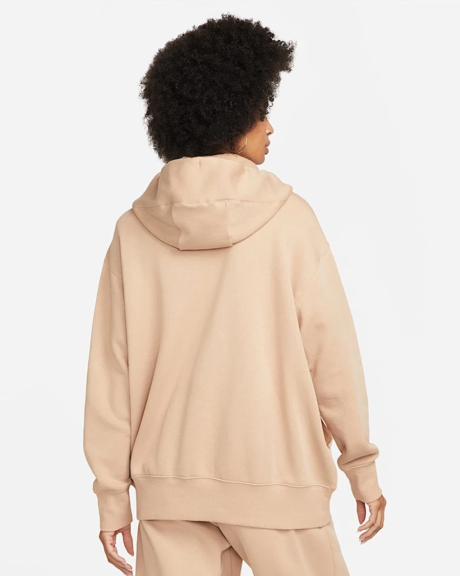 Nike Women's Hemp/Sail Oversized Full-Zip Hoodie - Phoenix Fleece Pullover for Comfort & Style