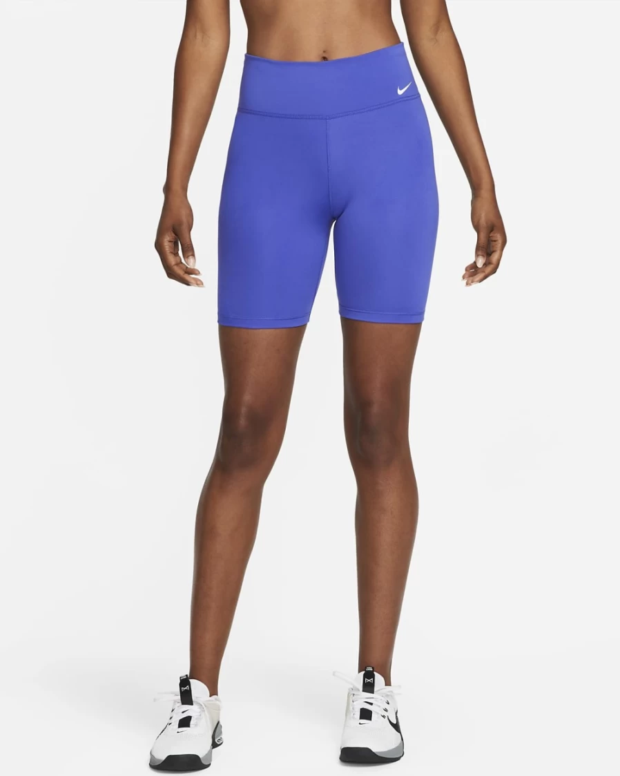 Nike Women's Lapis/White Mid-Rise 7" Biker Shorts - One Training Shorts