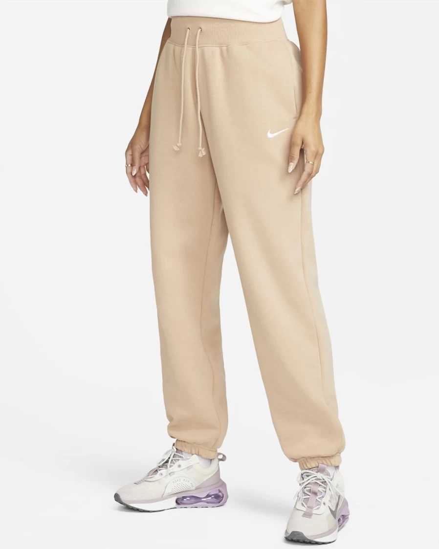Nike Women's High-Waisted Oversized Fleece Sweatpants in Hemp/Sail - Phoenix Collection Sportswear