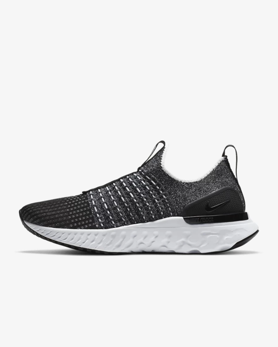 Nike React Phantom Run Flyknit 2 Women's Road Running Shoes - Black/White
