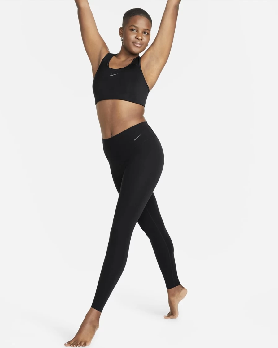 Nike Zenvy Women's Black Gentle-Support Mid-Rise Full-Length Leggings