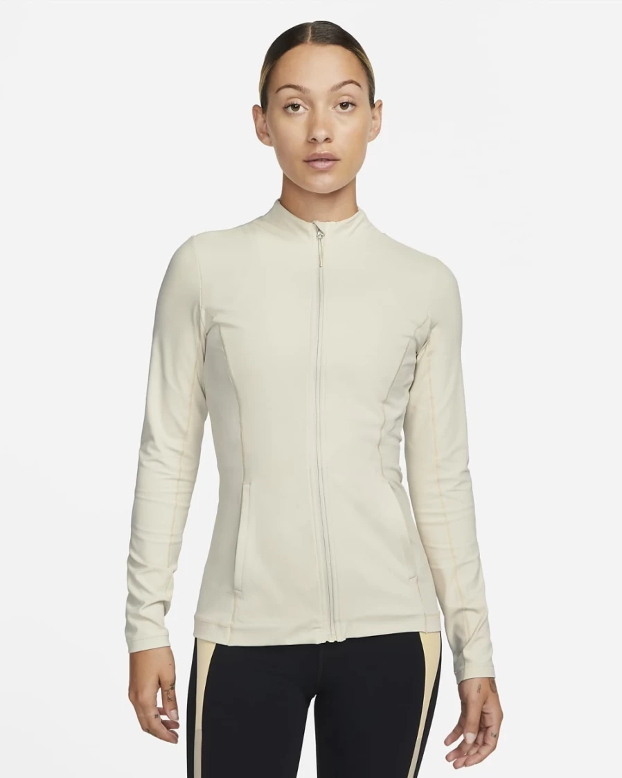 Nike Women's Light Orewood Brown Dri-FIT Luxe Yoga Fitted Jacket