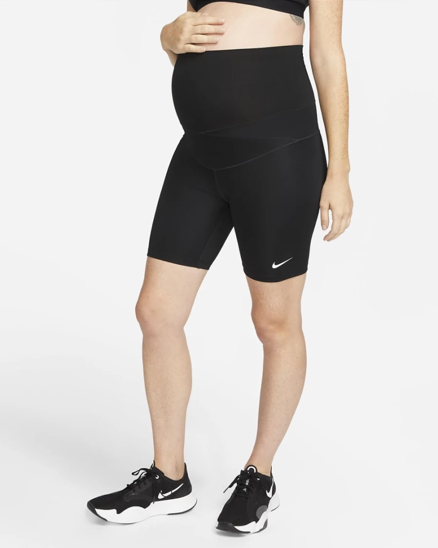 Nike Women's Maternity 7" Biker Shorts - Black/White