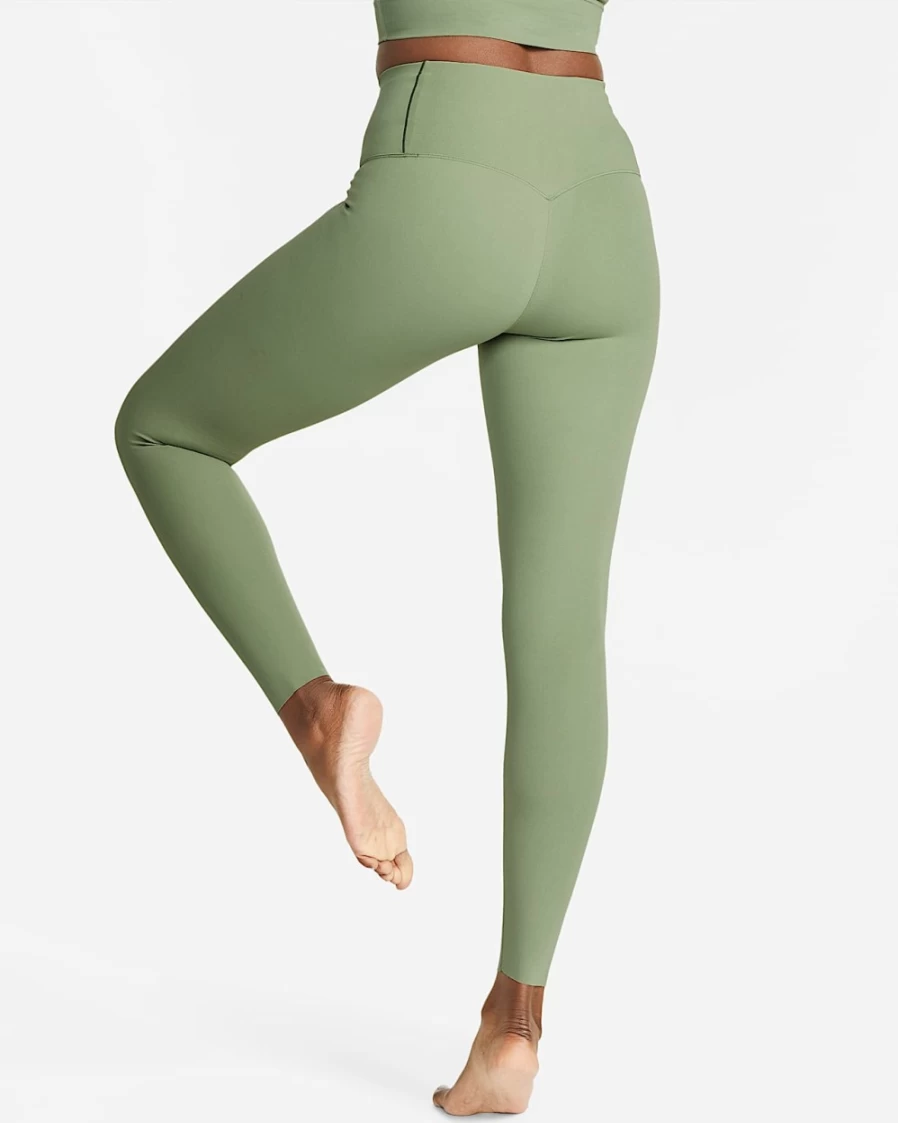 Nike Zenvy Women's High-Waisted Gentle-Support Leggings in Oil Green & Black - Full-Length Yoga Pants