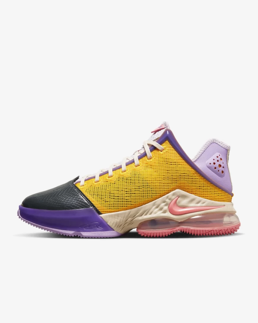 Nike LeBron 19 Low Basketball Shoes for Men & Women - Lilac, Dark Smoke Grey, Pearl White, Pink Gaze