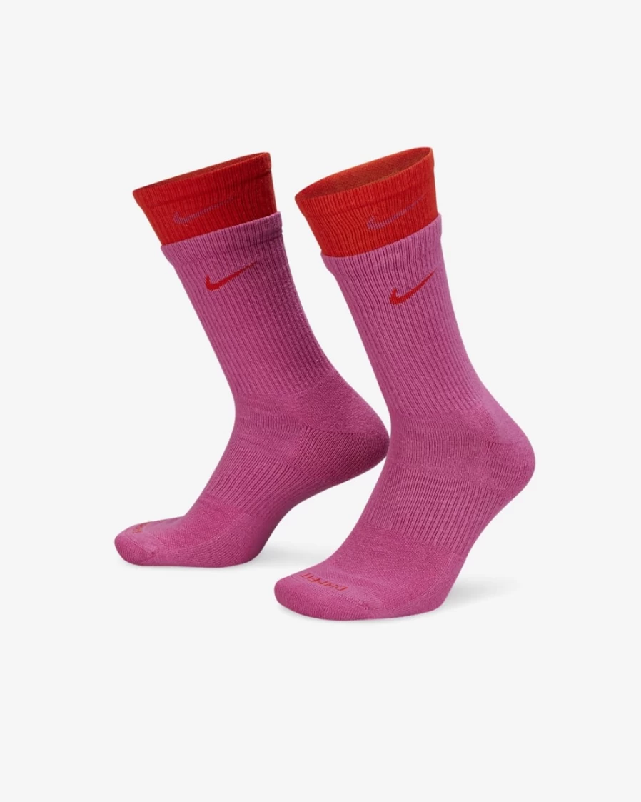 Nike Everyday Plus Cushioned Training Crew Socks for Men & Women - Active Fuchsia Performance Athletic Socks