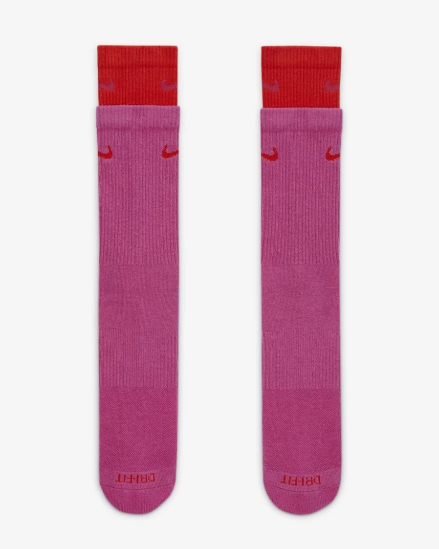 Nike Everyday Plus Cushioned Training Crew Socks for Men & Women - Active Fuchsia Performance Athletic Socks