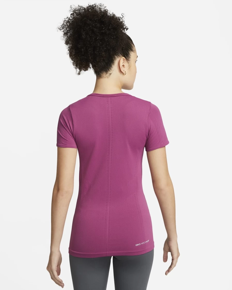 Nike Dri-FIT ADV Aura Women's Slim-Fit Rosewood Short-Sleeve Workout Top