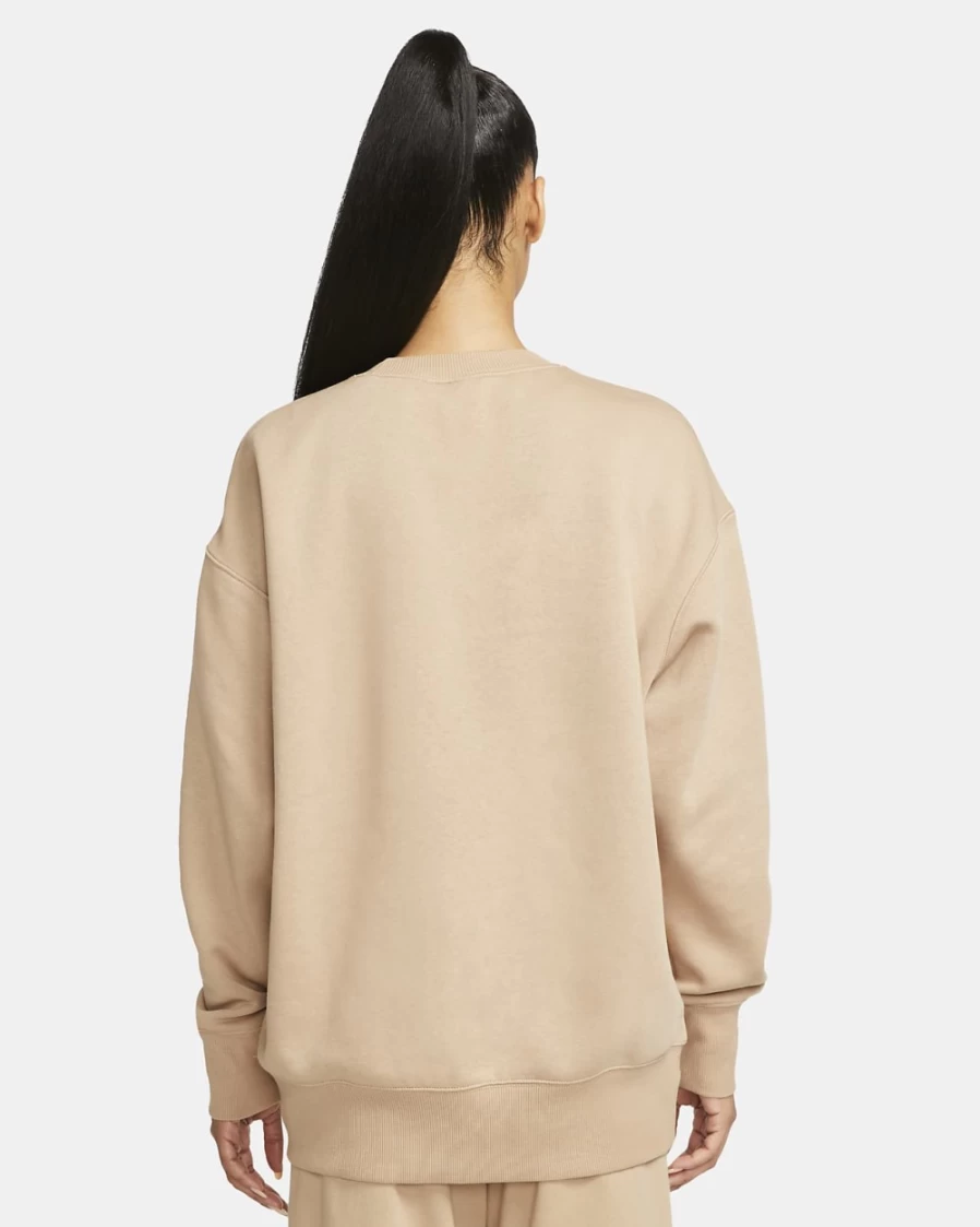 Nike Women's Hemp/Sail Oversized Phoenix Fleece Crewneck Sweatshirt | Sportswear Comfort