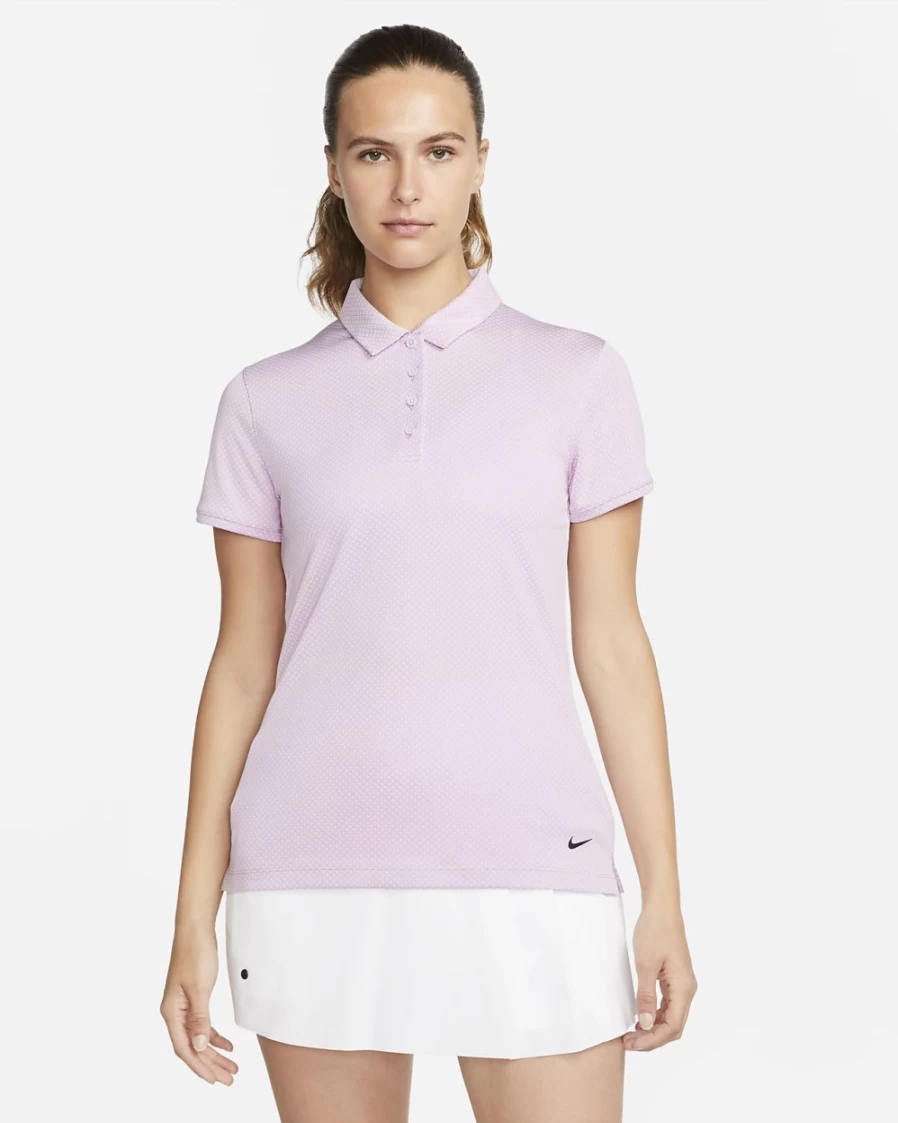 Nike Dri-FIT Victory Women's Golf Polo Shirt - Moisture-Wicking & Breathable, Doll/Black, Sporty & Comfortable Design