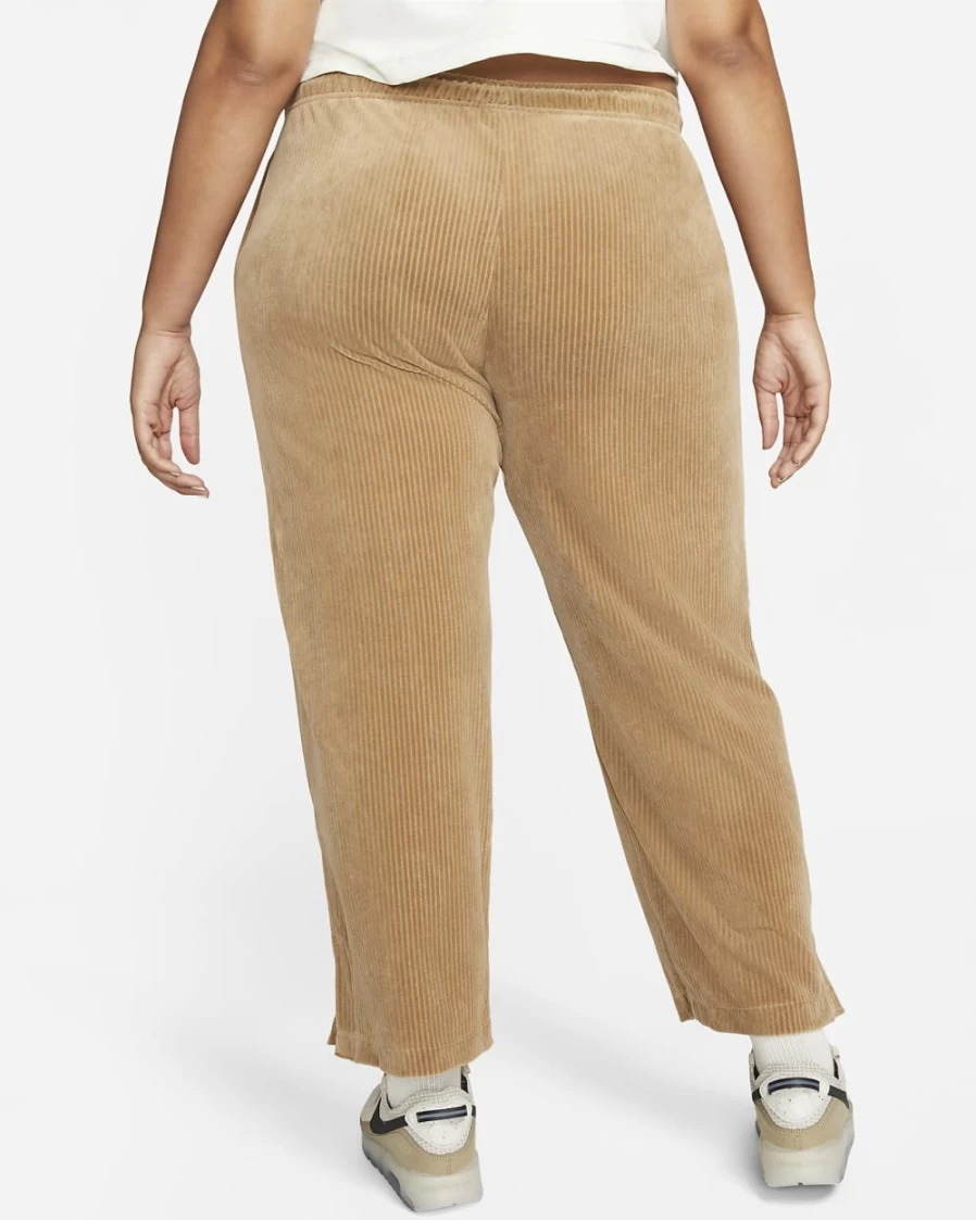 Nike Women's Plus Size Dark Driftwood Velour Wide-Leg Sweatpants | Sportswear Lounge Pants