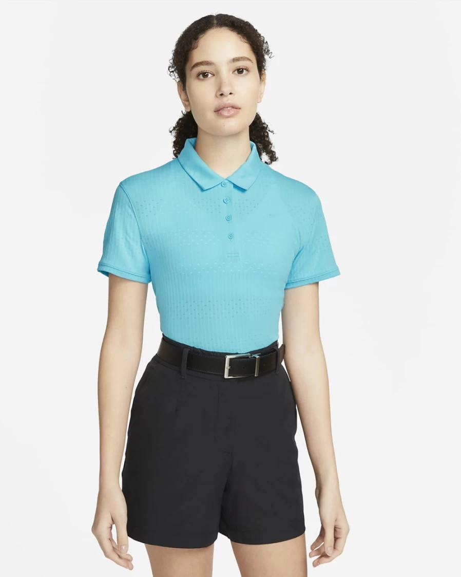 Nike Dri-FIT Victory Women's Baltic Blue/Black Short-Sleeve Golf Polo Shirt for Women