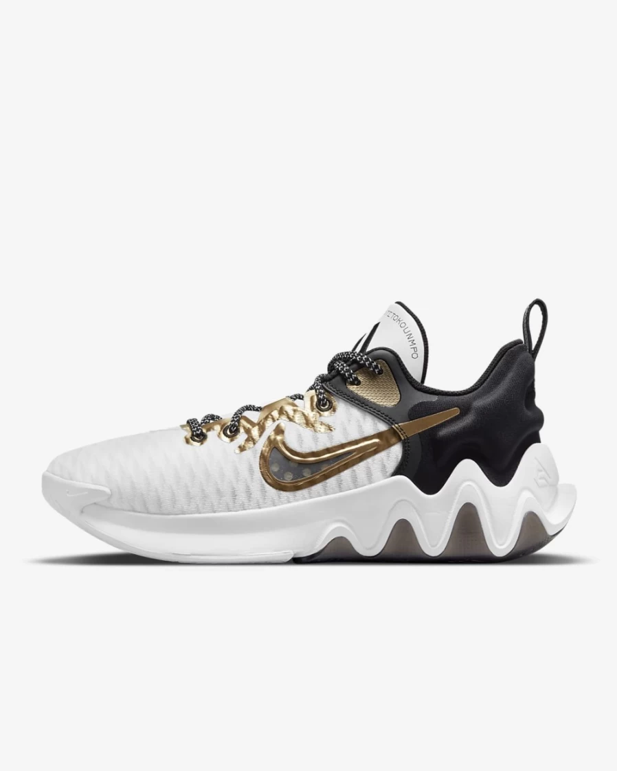 Nike Giannis Immortality Basketball Shoes for Men & Women - White/Black/Metallic Gold