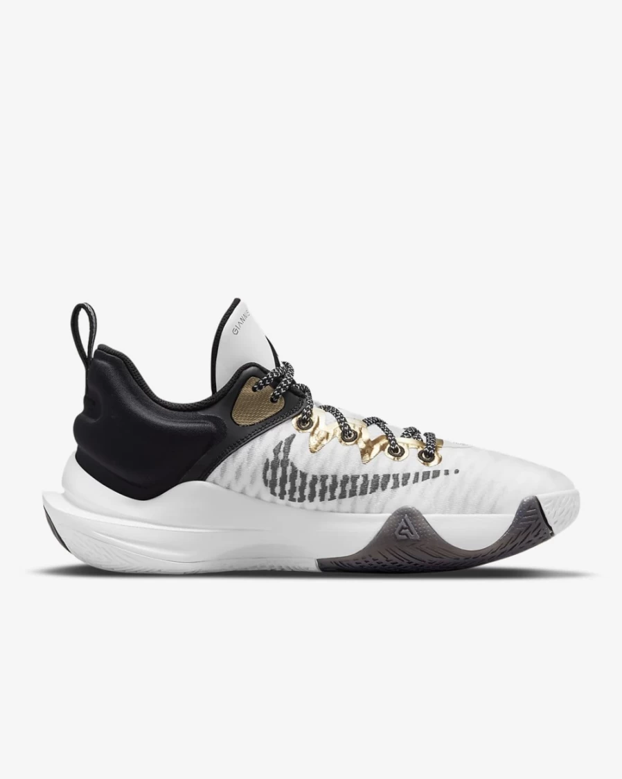 Nike Giannis Immortality Basketball Shoes for Men & Women - White/Black/Metallic Gold