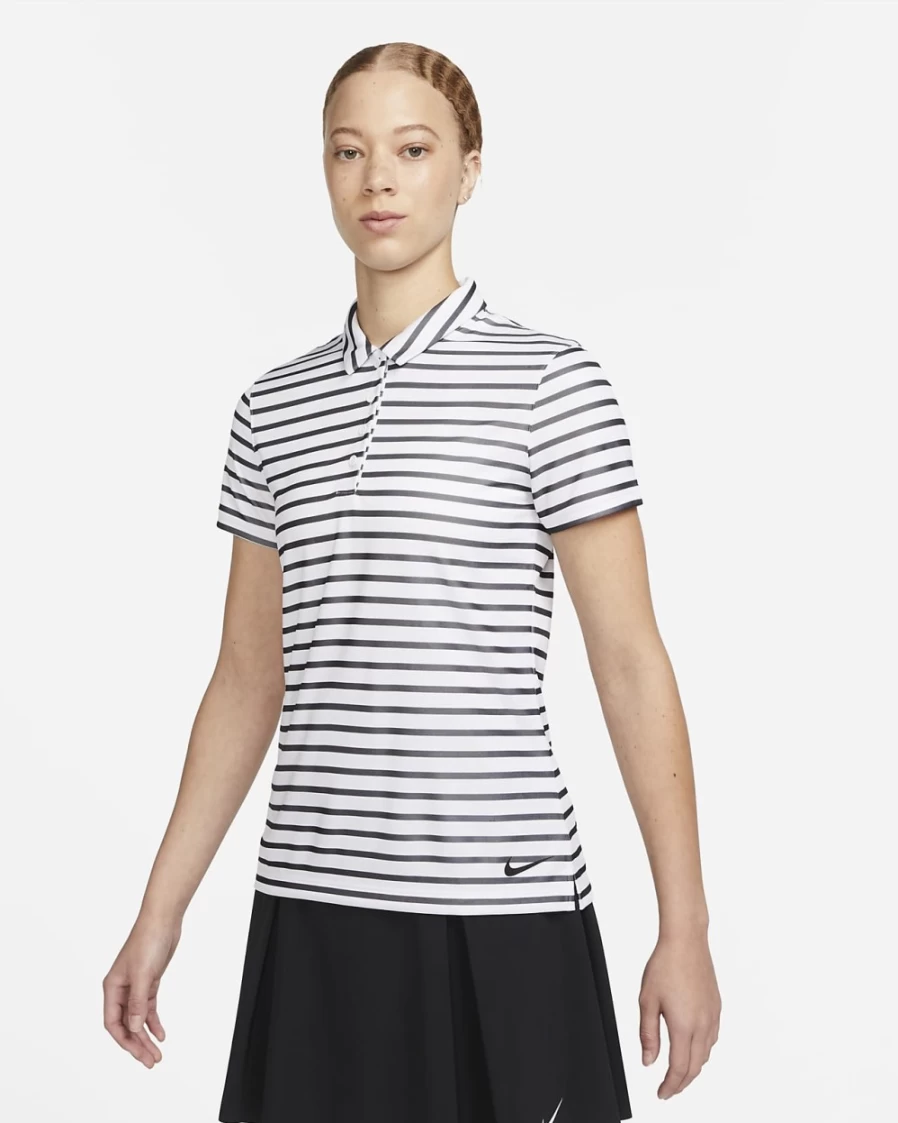 Nike Dri-FIT Victory Women's White/Black Striped Golf Polo Shirt for Women