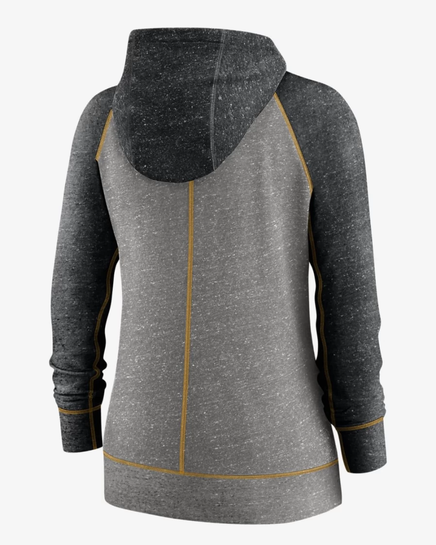 Nike Women's Charcoal Heather Vintage Split Wordmark Full-Zip Hoodie - MLB Pittsburgh Pirates Style