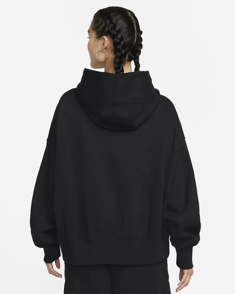 Nike Women's Black/Sail Phoenix Fleece Oversized Pullover Hoodie | Sportswear