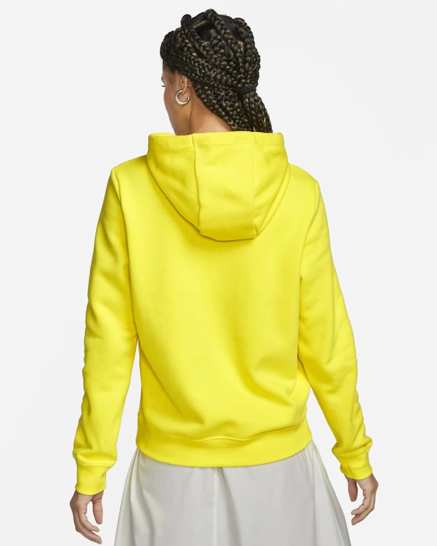 Nike Sportswear Club Fleece Women's Opti Yellow & White Pullover Hoodie
