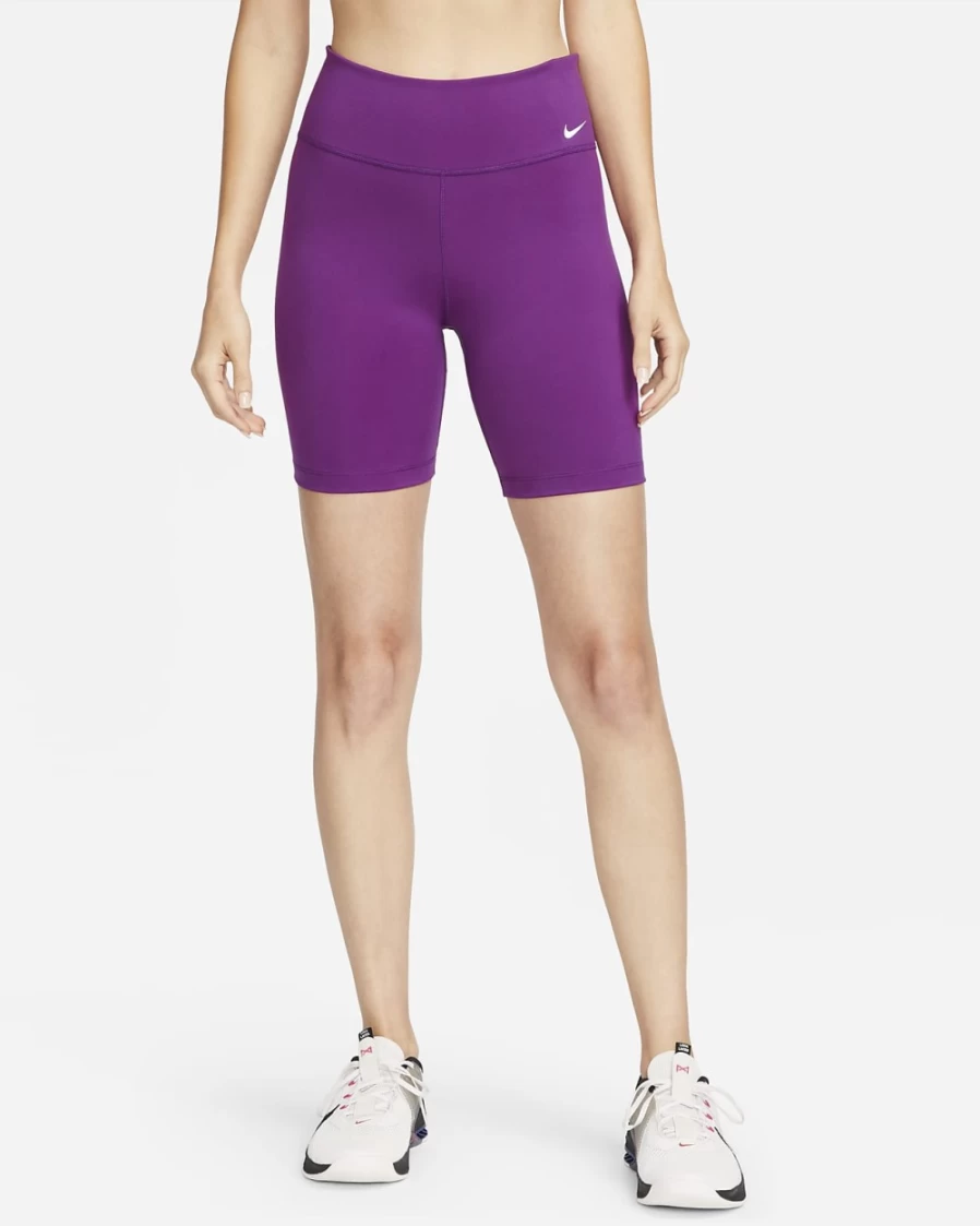 Nike Women's Viotech/White Mid-Rise 7" Biker Shorts - One Collection