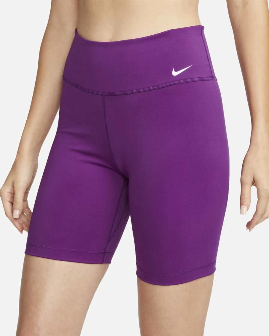 Nike Women's Viotech/White Mid-Rise 7" Biker Shorts - One Collection