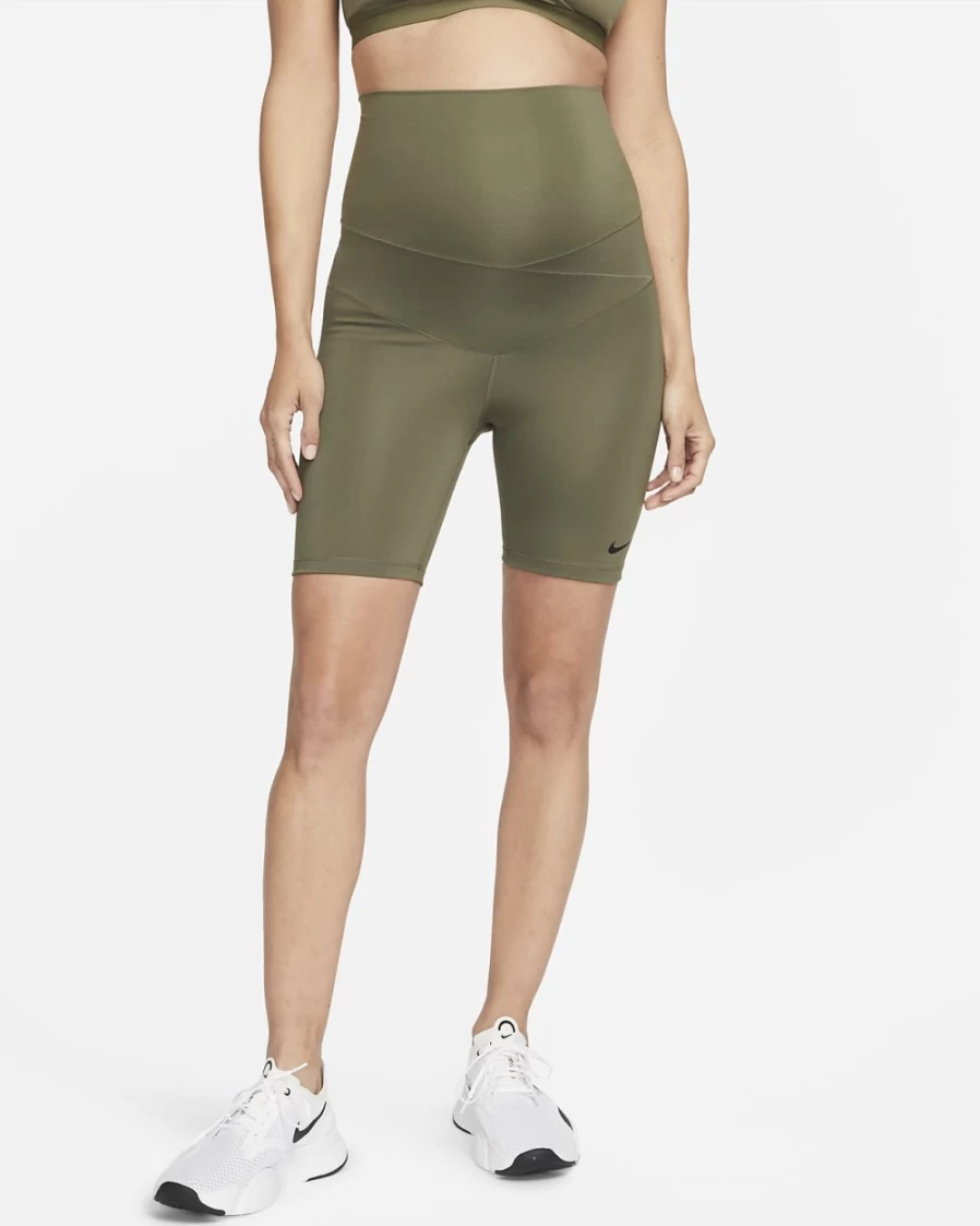 Nike Women's Medium Olive/Black 7" Maternity Biker Shorts - One (M)